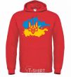 Men`s hoodie Emblem and Flag - colors bright-red фото