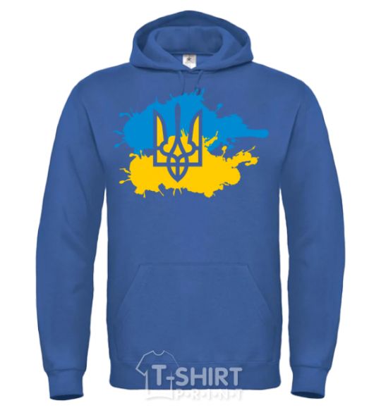 Men`s hoodie Emblem and Flag - colors royal фото