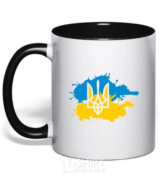Mug with a colored handle Emblem and Flag - colors black фото