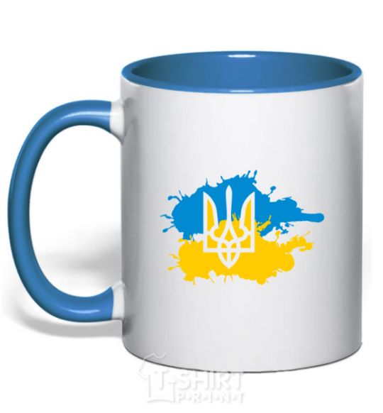 Чашка с цветной ручкой Герб і Прапор - фарби Ярко-синий фото
