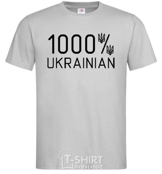 Men's T-Shirt 1000% Ukrainian grey фото