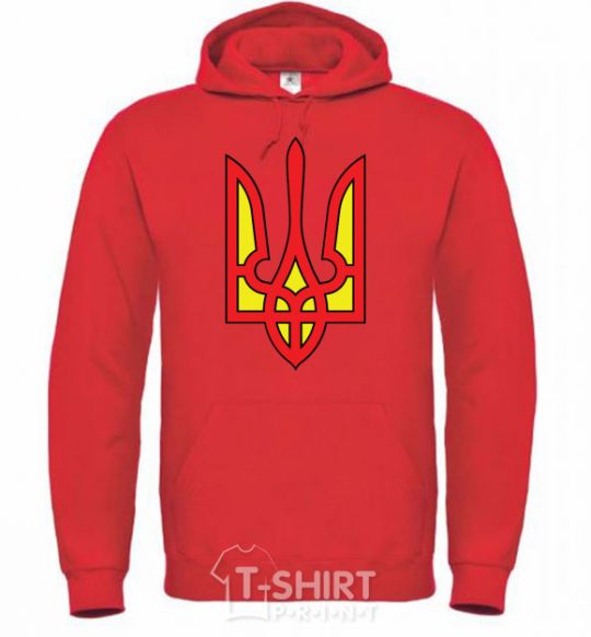 Men`s hoodie Super Ukrainian bright-red фото