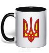 Mug with a colored handle Super Ukrainian black фото