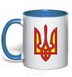 Mug with a colored handle Super Ukrainian royal-blue фото