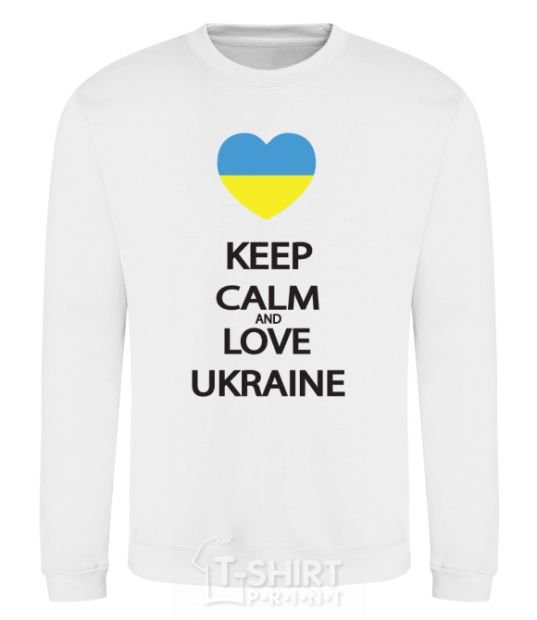 Sweatshirt Keep calm and love Ukraine White фото