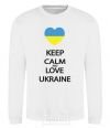 Sweatshirt Keep calm and love Ukraine White фото