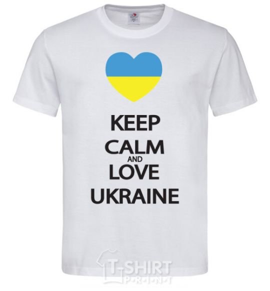 Мужская футболка Keep calm and love Ukraine Белый фото