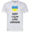 Men's T-Shirt Keep calm and love Ukraine White фото