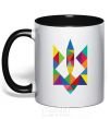 Mug with a colored handle Гcoat of arms - mosaic black фото