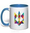 Mug with a colored handle Гcoat of arms - mosaic royal-blue фото