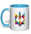 Mug with a colored handle Гcoat of arms - mosaic sky-blue фото