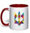 Mug with a colored handle Гcoat of arms - mosaic red фото