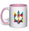 Mug with a colored handle Гcoat of arms - mosaic light-pink фото