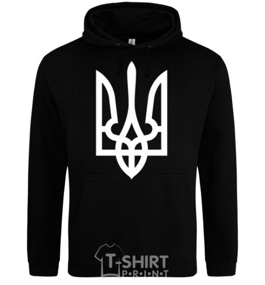 Men`s hoodie White coat of arms black фото