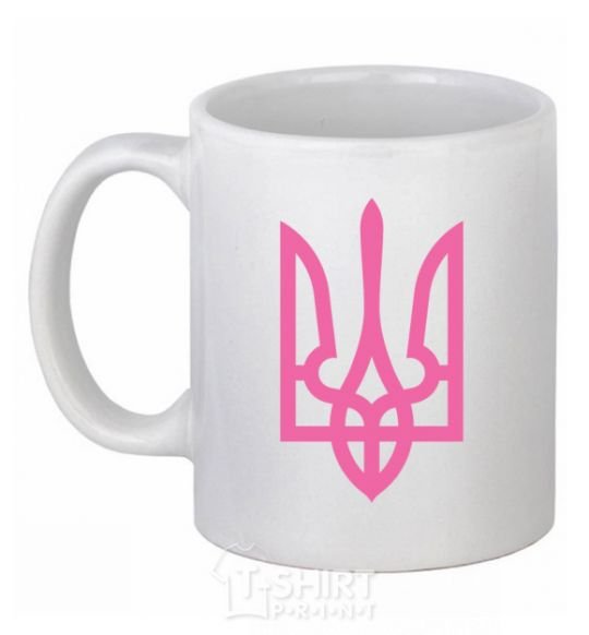Ceramic mug Coat of Arms pink White фото