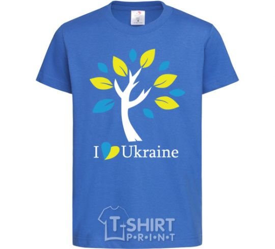 Kids T-shirt Ukraine - a tree royal-blue фото