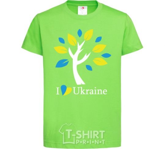Детская футболка Україна - дерево Лаймовый фото