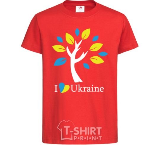 Kids T-shirt Ukraine - a tree red фото