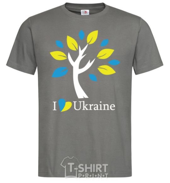 Men's T-Shirt Ukraine - a tree dark-grey фото
