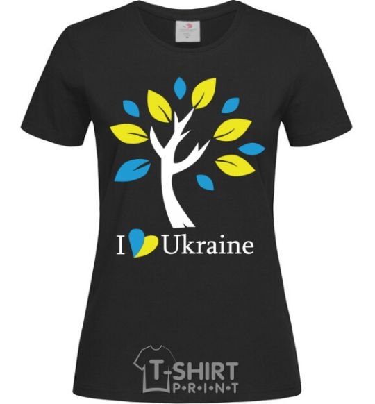 Women's T-shirt Ukraine - a tree black фото