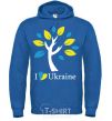 Мужская толстовка (худи) Україна - дерево Сине-зеленый фото