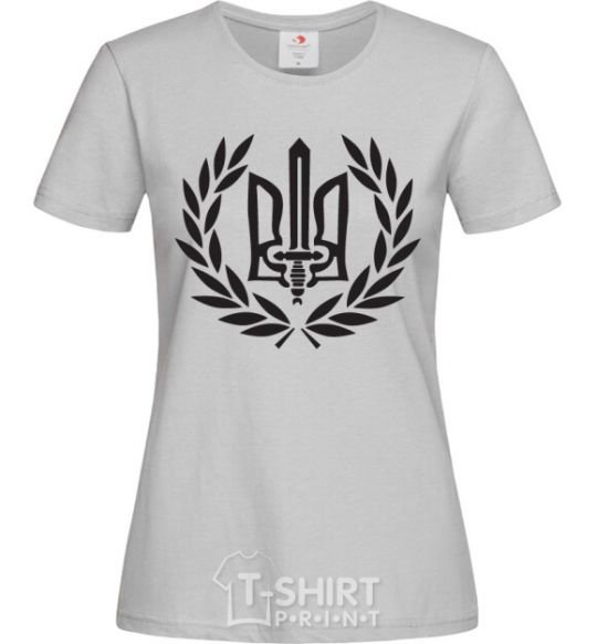 Women's T-shirt Ukraine trident-sword grey фото