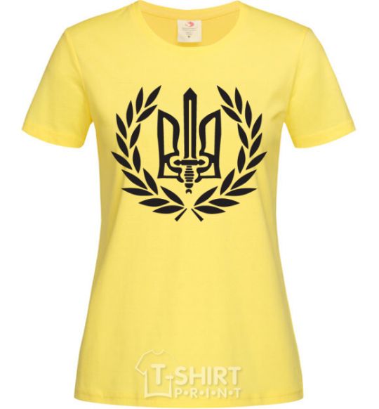 Women's T-shirt Ukraine trident-sword cornsilk фото