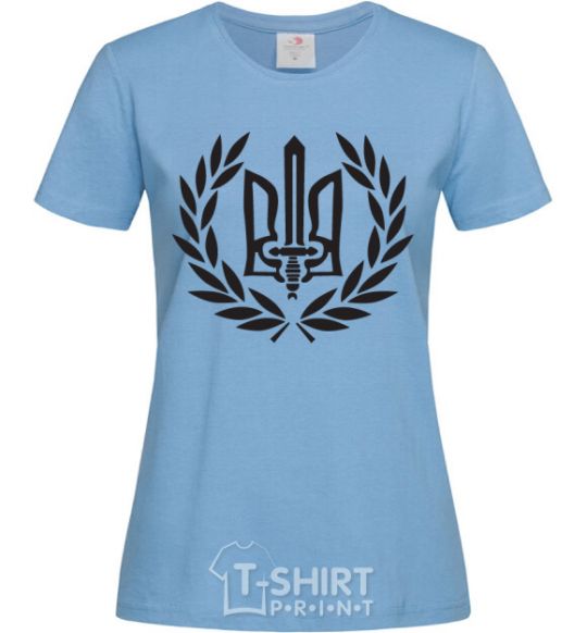 Women's T-shirt Ukraine trident-sword sky-blue фото