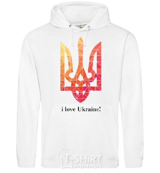 Men`s hoodie I love Ukraine V.1 White фото