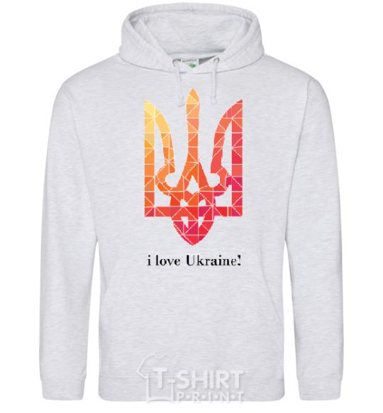 Men`s hoodie I love Ukraine V.1 sport-grey фото