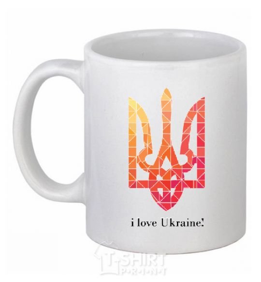 Ceramic mug I love Ukraine V.1 White фото