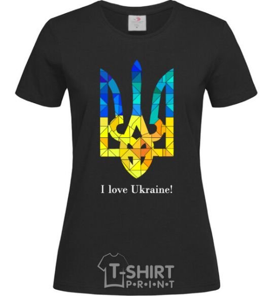 Women's T-shirt I love Ukraine black фото