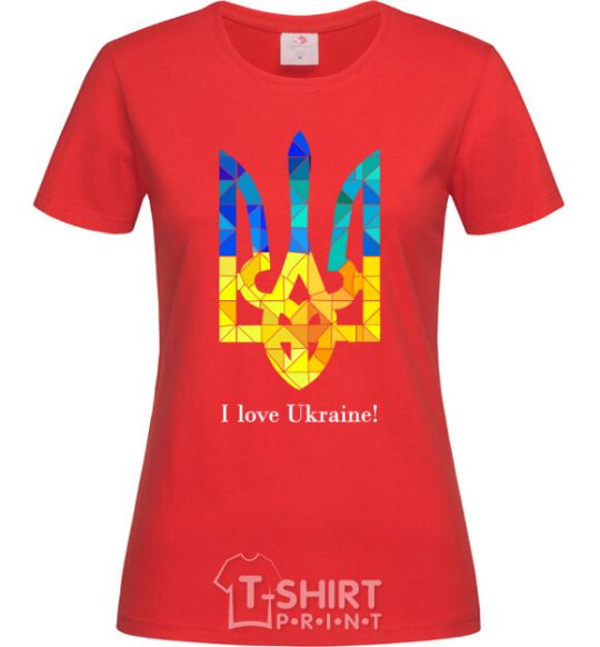 Women's T-shirt I love Ukraine red фото