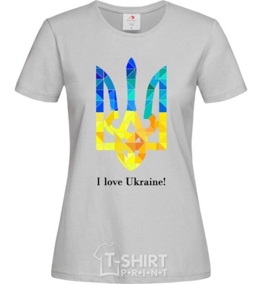 Women's T-shirt I love Ukraine grey фото