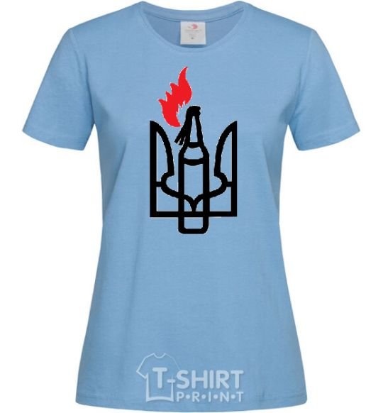 Women's T-shirt The emblem Molotov cocktail sky-blue фото