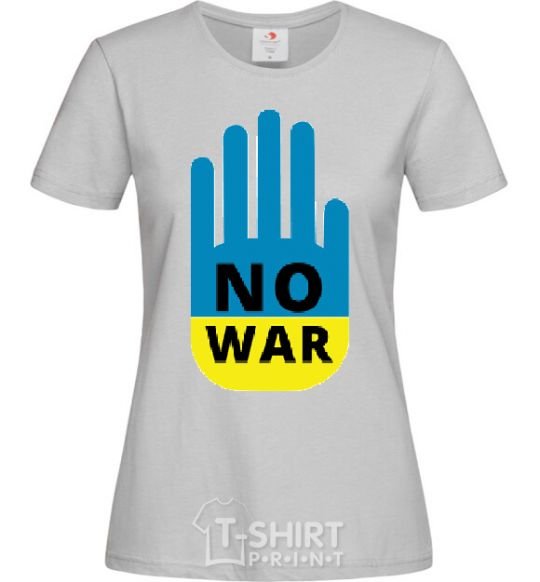 Women's T-shirt NO WAR grey фото