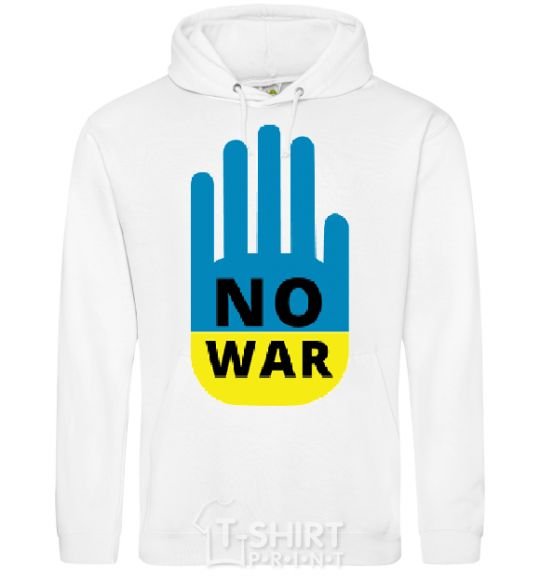 Men`s hoodie NO WAR White фото