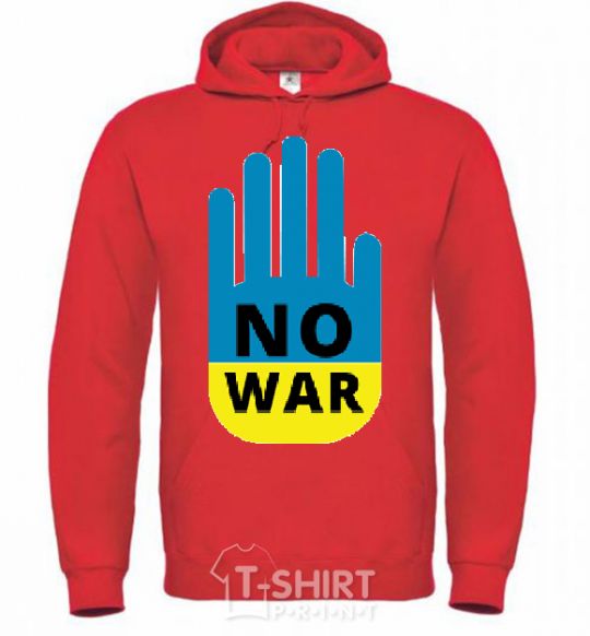 Men`s hoodie NO WAR bright-red фото