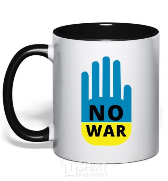 Mug with a colored handle NO WAR black фото