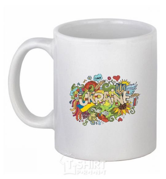 Ceramic mug Ukraine White фото