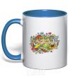 Mug with a colored handle Ukraine royal-blue фото