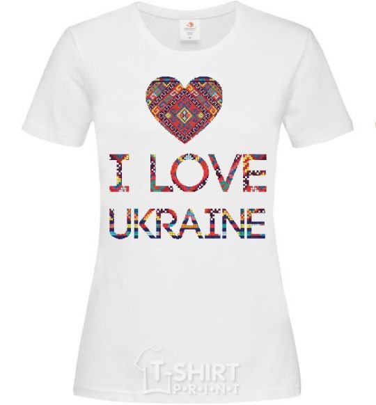 Women's T-shirt Вишиванка - I love Ukraine White фото