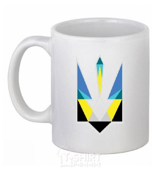 Ceramic mug Coat of arms - a geometric figure White фото