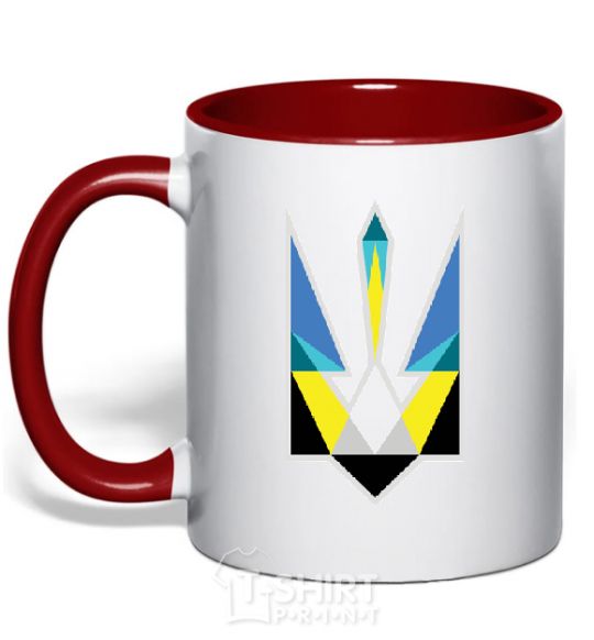 Mug with a colored handle Coat of arms - a geometric figure red фото