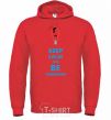 Men`s hoodie Keep calm and be Ukrainian (boy) bright-red фото