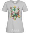 Women's T-shirt Coat of arms with flowers grey фото