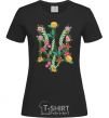 Women's T-shirt Coat of arms with flowers black фото
