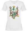 Women's T-shirt Coat of arms with flowers White фото