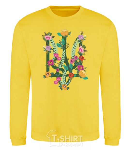 Sweatshirt Coat of arms with flowers yellow фото