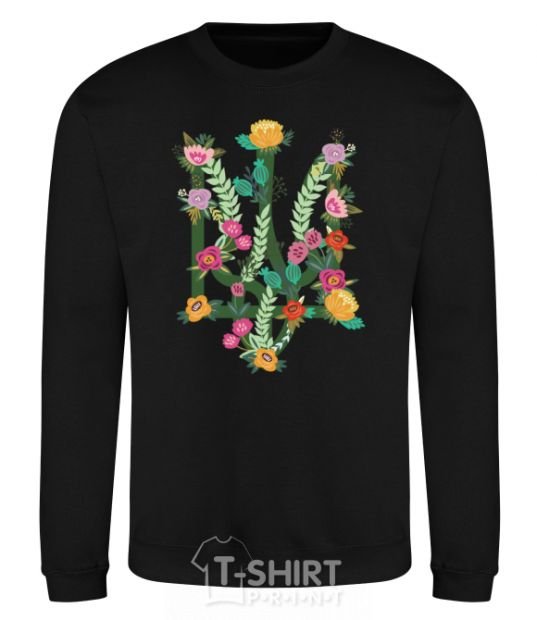 Sweatshirt Coat of arms with flowers black фото